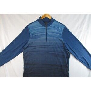 Greg Norman Pullover Mens Medium Blue Quarter Zip PlayDry Golf Top Long Sleeve